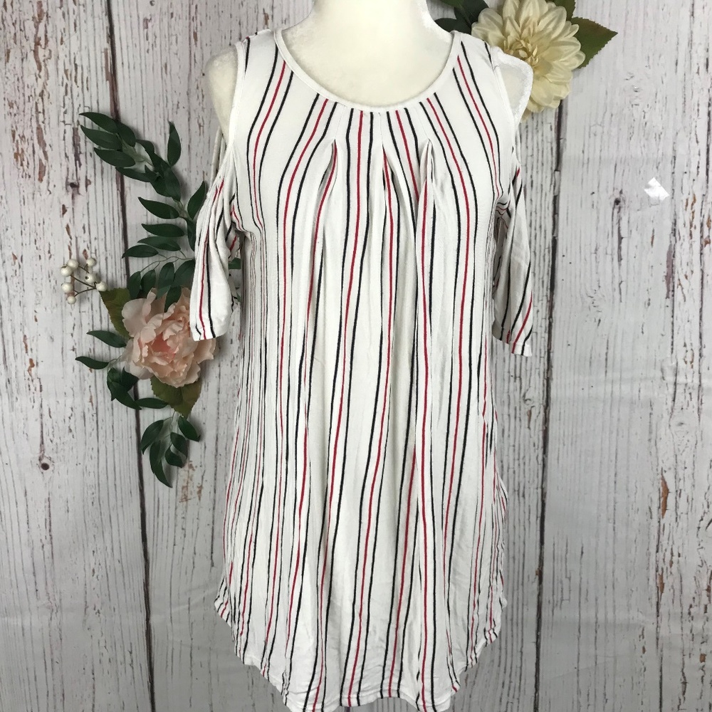 Max Studio Size S Stripe Red Verticle Striped Top - image 1